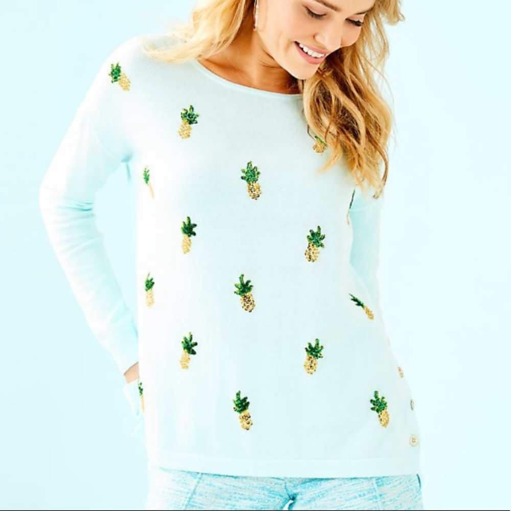 Lilly Pulitzer Caralynn Sweater Pineapple Intarsia